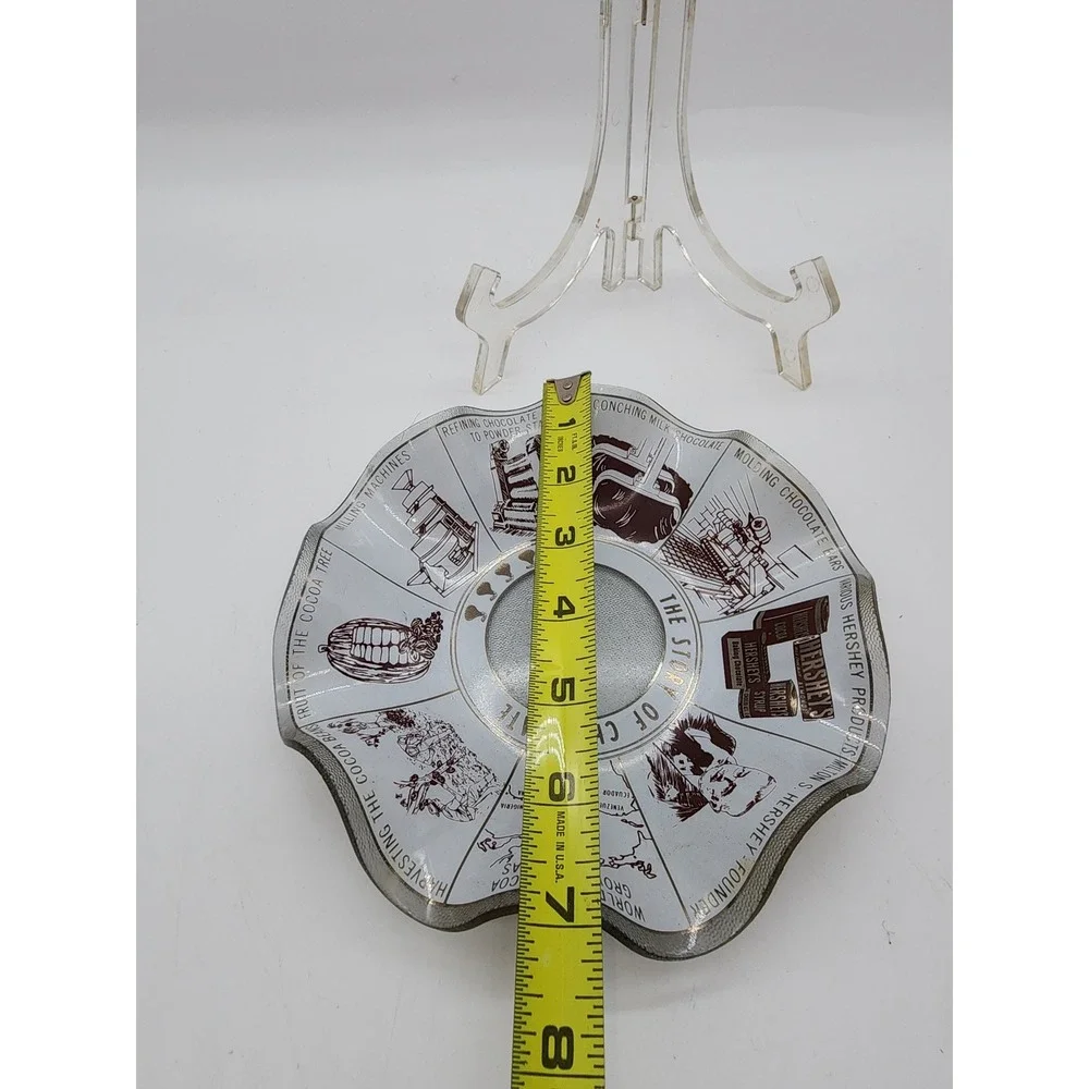 Vintage Hersheys Story of Chocolate Glass Plate Ruffled Edge 7.5in